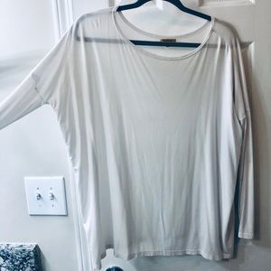 White Piko long sleeve top